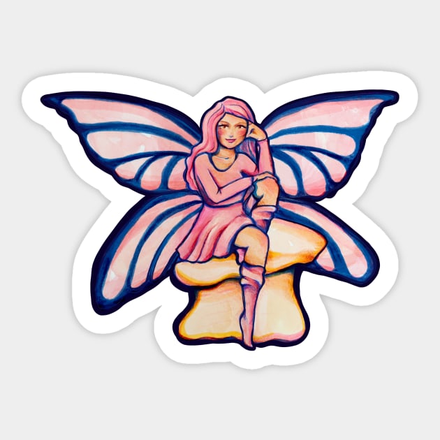 Mushroom Pink Fairy Sticker by bubbsnugg